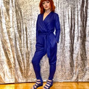 Handmade vintage style blue jumpsuit XS